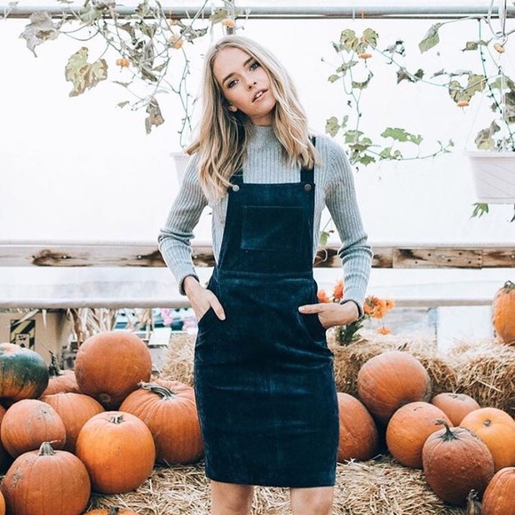 The Olivia Corduroy Dress in Indigo - Size Small - Picture 3 of 8